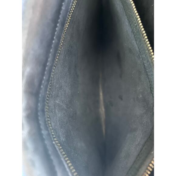 Vintage Coach 9585 Saddle Pouch Black Leather Crossbody NYC Made 1970s Brass - Picture 8 of 15